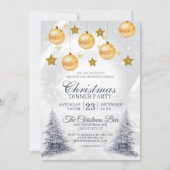 Invitation Golden Baubles Noël Fête de Noël (Devant)