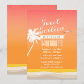 Invitation Golden Beach Elegant Sweet 16 (Devant / Derrière)