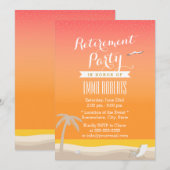 Invitation Golden Beach Élégante fête de retraite (Devant / Derrière)