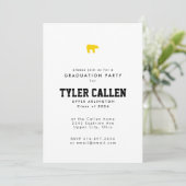 Invitation Golden Bear Varsity Text-only Grad Party (Debout devant)