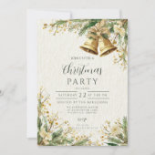 Invitation Golden Bells Fête de Noël rustique (Devant)