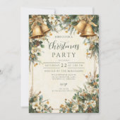 Invitation Golden Bells Noël rustique (Devant)