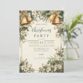 Invitation Golden Bells Noël rustique (Debout devant)