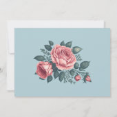 Invitation Golden Blue floral 25e anniversaire mariage (Dos)