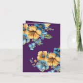 Invitation Golden Blue floral 25e anniversaire mariage (Dos)