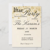 Invitation Golden Boho Minimalist Mosque Ramadan Iftar Party (Devant)
