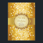 Invitation Golden Bokeh Photo 50th Birthday Party<br><div class="desc">VEUILLEZ NOTER : CETTE INVITATION NE CONTIENT AUCUN OR. C'EST UNE IMAGE IMPRIMÉE POUR RESSEMBLER À L'OR. Célébrez un 50e anniversaire spécial avec une invitation qui célèbre cette réalisation en style. Les images de bouquins dorés de Faux saupoudrent sur un arrière - plan de dégradé doré. Le texte principal est mis...</div>