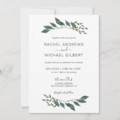 Invitation Golden borders eucalypt wedding collection (Dos)