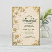 Invitation Golden Botanical Thanksgiving Celebration (Debout devant)