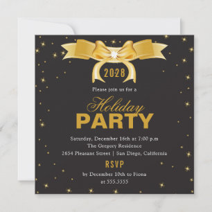 Invitation Golden Bow