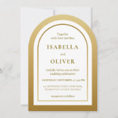 Invitation Golden brown gradient elegant wedding (Devant)