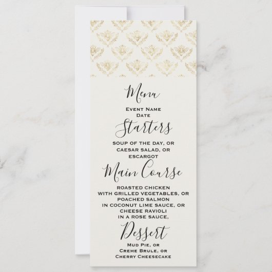 Invitation Golden Bumble Bee avec un Motif de la Couronne (Devant)