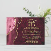 Invitation Golden Burgundy RN Nursing School Graduation Party (Debout devant)