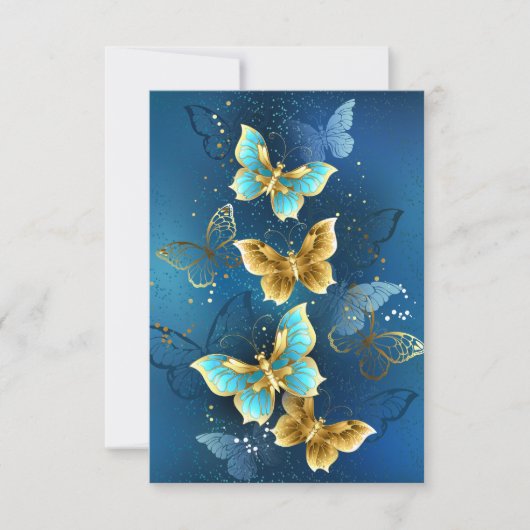 Invitation Golden butterflies (Devant)