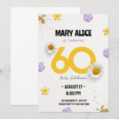 Invitation Golden Celebration Simple 60e anniversaire minimal (Devant / Derrière)