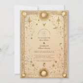 Invitation Golden Celestial Baroque Wedding (Devant)