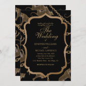 Invitation Golden chain glamour leopard cheetah (Devant / Derrière)