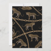 Invitation Golden chain glamour leopard cheetah (Dos)