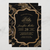 Invitation Golden chain glamour leopard cheetah (Devant / Derrière)