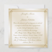 Invitation Golden Champagne Glass & Sapphire Engagement Party (Dos)