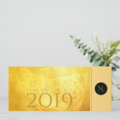 Invitation Golden Chinese Pig Papercut 2019 Monogram Invitati (Debout devant)