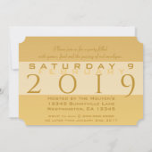 Invitation Golden Chinese Pig Papercut 2019 Monogram Invitati (Dos)