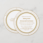 Invitation Golden Color Celtic Knot - Irlandais Mariage Bless (Devant / Derrière)
