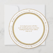 Invitation Golden Color Celtic Knot - Irlandais Mariage Bless (Dos)