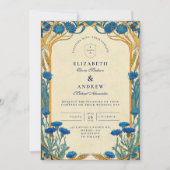 Invitation Golden Cornflower Art Nouveau Mariage (Devant)