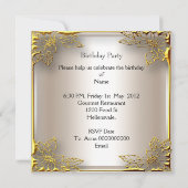 Invitation Golden Cream Elite Élégante fête d'anniversaire (Dos)
