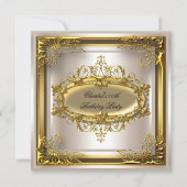 Invitation Golden Cream Elite Élégante fête d'anniversaire (Devant)