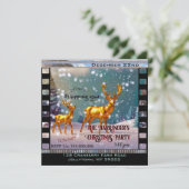 Invitation Golden Deer en scène de neige Noël Fête de Noël (Debout devant)