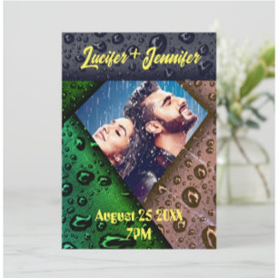 Invitation Golden Diamond Moderne Élégant Mariage Personnalis