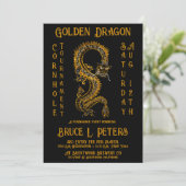 Invitation Golden Dragon Cornhole Tournoi de collecte de fond (Debout devant)
