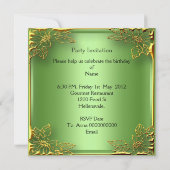 Invitation Golden Dragonfly Elite Élégante fête d'anniversair (Dos)