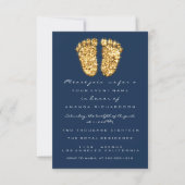 Invitation Golden Drives Royal Blue Baby shower Pied Blue Nav (Devant)