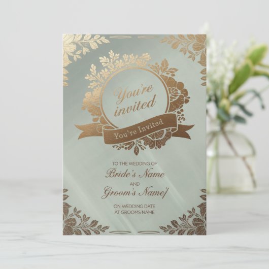 Invitation Golden Elegance (Debout devant)