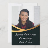 Invitation Golden Elegance Classe De Diplôme Photo (Devant)