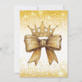 Invitation Golden & Elegance : Sweet 16 Crown & Bow (Dos)