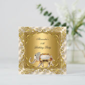 Invitation Golden Elephant Elite Cream Gold Anniversaire (Debout devant)