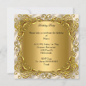 Invitation Golden Elephant Elite Cream Gold Anniversaire (Dos)