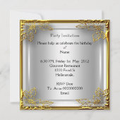 Invitation Golden Elephant Elite Élégante fête d'anniversaire (Dos)