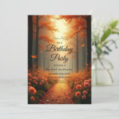 Invitation Golden Ember Autumn Woodland Stroll (Debout devant)