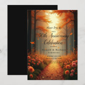 Invitation Golden Ember Autumn Woodland Stroll (Devant / Derrière)