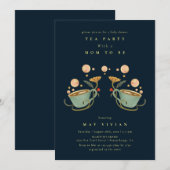 Invitation Golden Fairy Land Baby shower du Tea Party (Devant / Derrière)