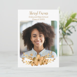 Invitation Golden Flower High School College Graduation