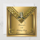Invitation Golden Frog Elite Élégante fête d'anniversaire (Devant)