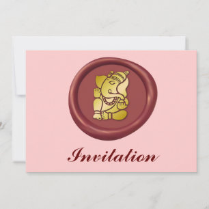 Invitation Golden Ganesha Sur Le Sceau De Cire Rouge