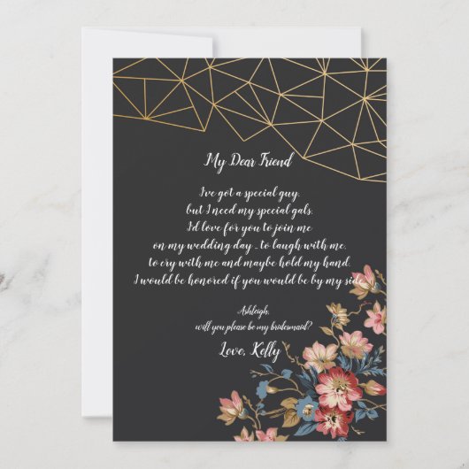 Invitation Golden Geometry sera ma servante (Devant)