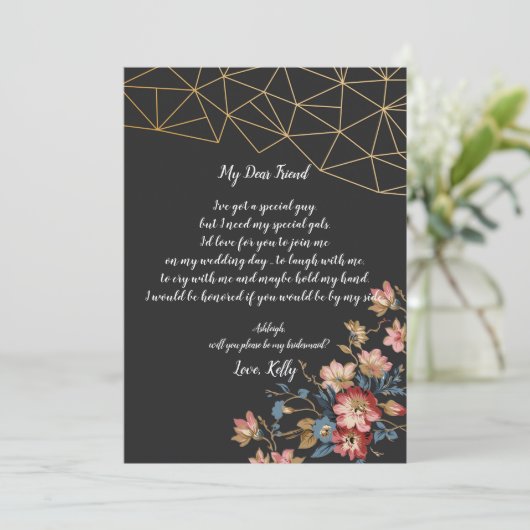 Invitation Golden Geometry sera ma servante (Debout devant)